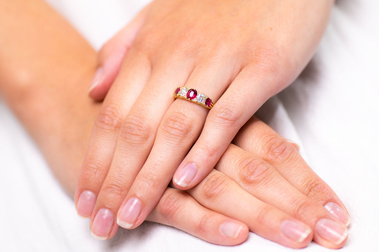 Antique Engagement Rings | Antique Ring Boutique | Vintage Engagement Rings | Antique Engagement Rings | Antique Jewellery company | Vintage Jewellery Victorian, 18ct Gold, Ruby and Diamond Ring