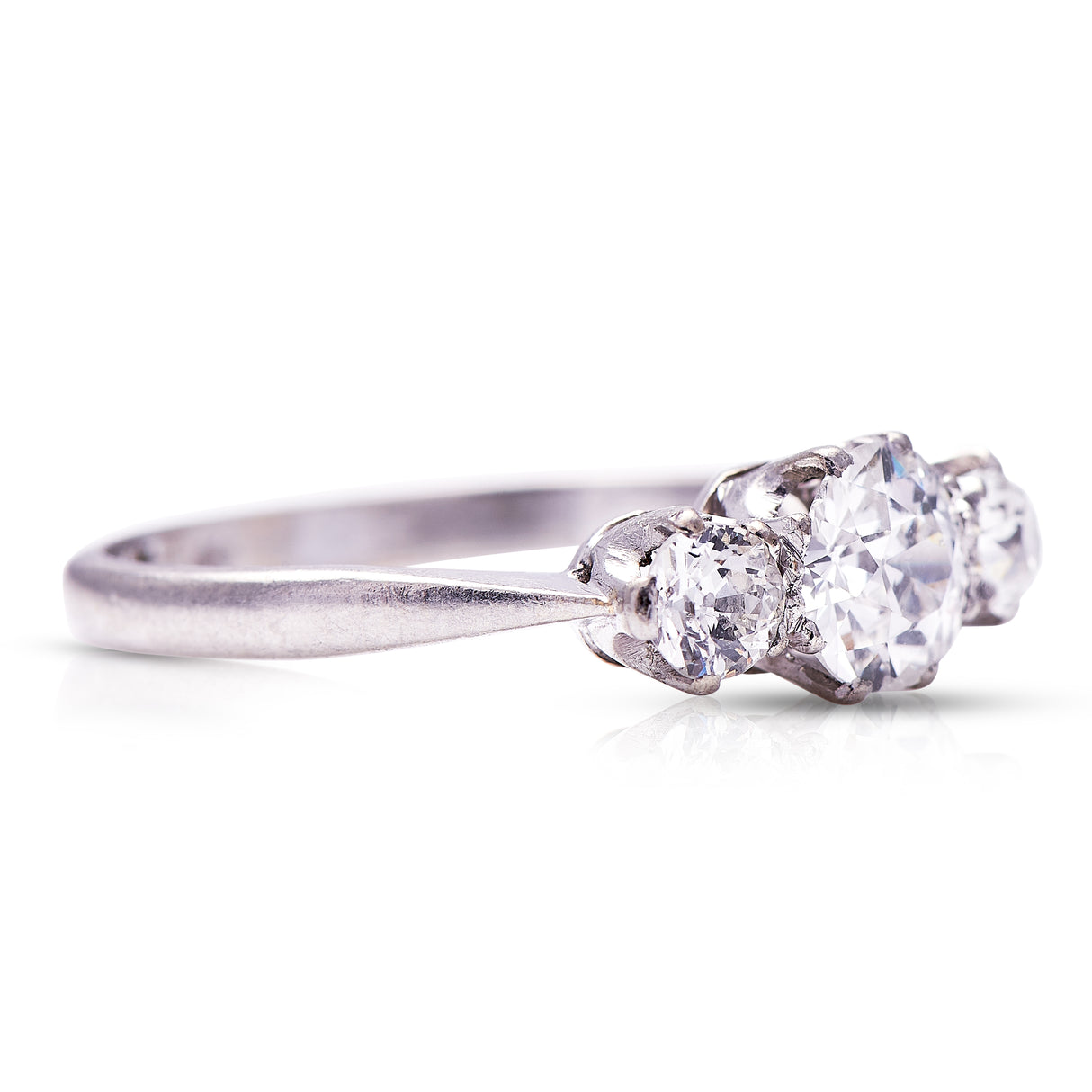 Antique_Engagement_Rings | Rings_Vintage_Three_Stone |Art Deco, Platinum, Diamond Three Stone Ring