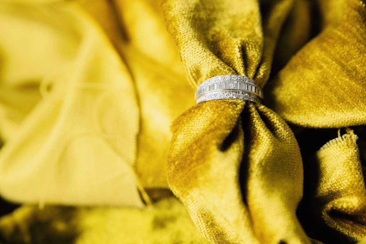 Art Deco, platinum, diamond half eternity ring