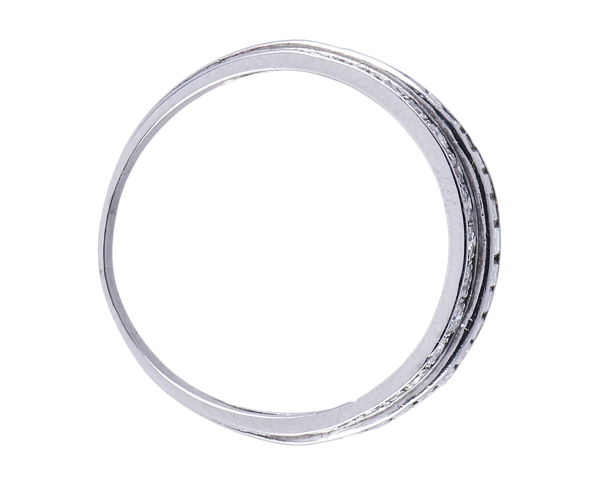 Art Deco, platinum, diamond half eternity ring