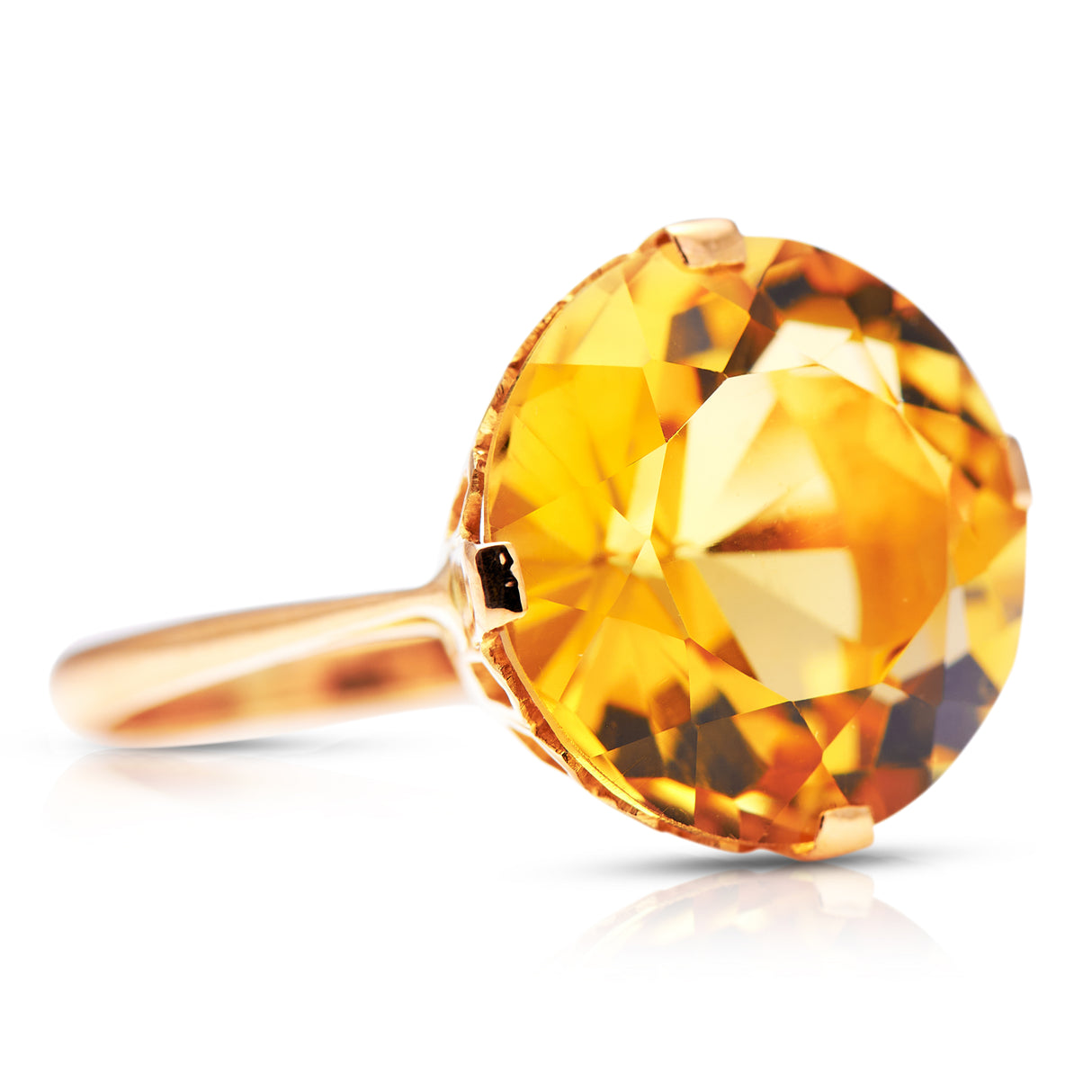 French | 1940s, 18ct gold, golden yellow beryl ring