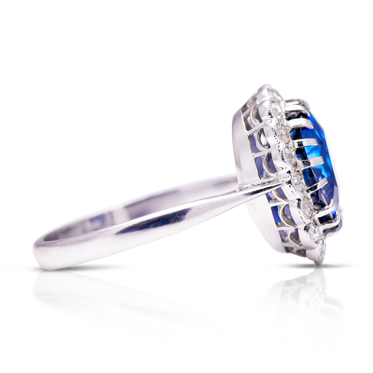 Edwardian, sapphire and diamond cluster ring