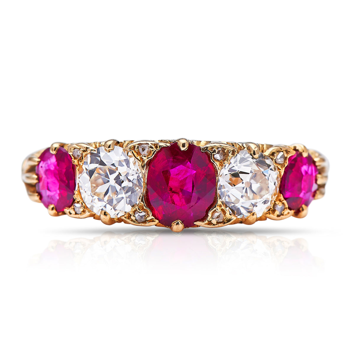 ,Victorian-Ruby-18-Carart-Gold-Ring-Antique-Jewellery-Diamond