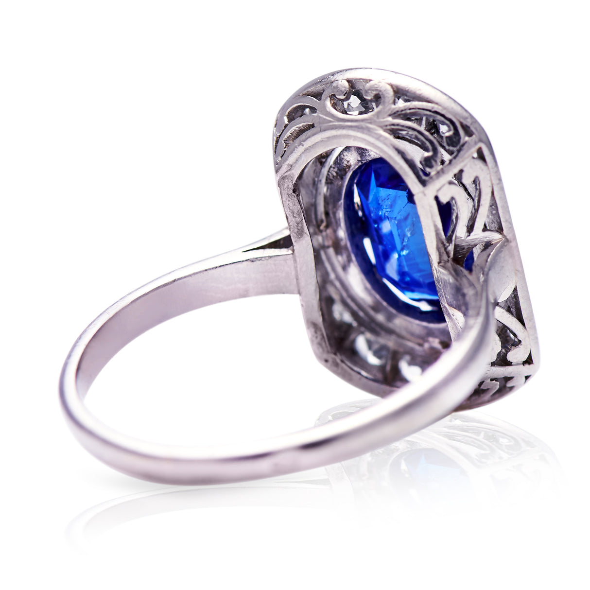 Belle Époque, French, platinum, sapphire and diamond ring