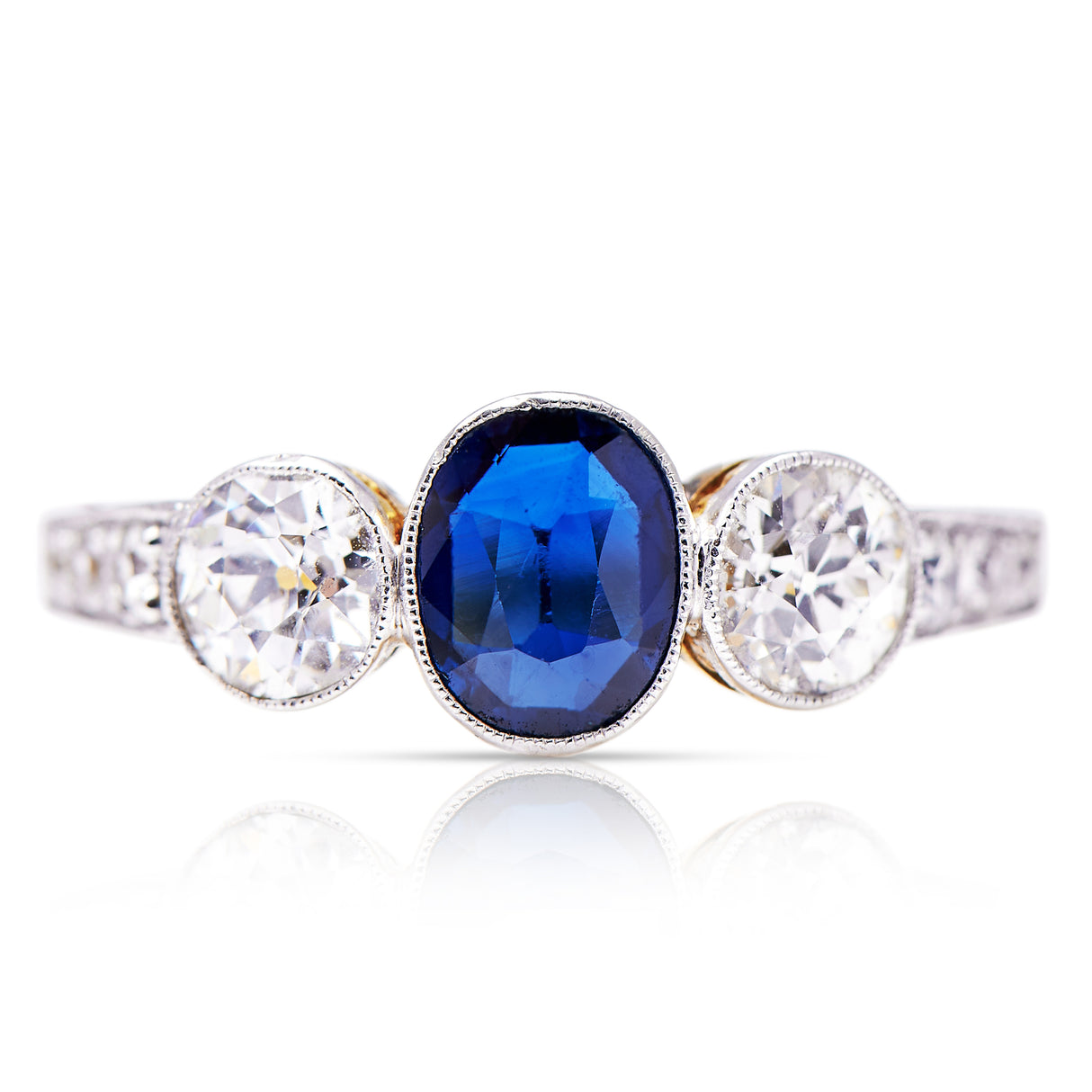 Edwardian-Enagement-Sapphire-Diamond-Platinum-Yellow-Gold-Wedding-Band-18ct-Antique