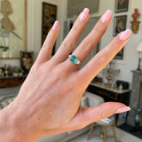 Art Deco, platinum, emerald & diamond ring, platinum