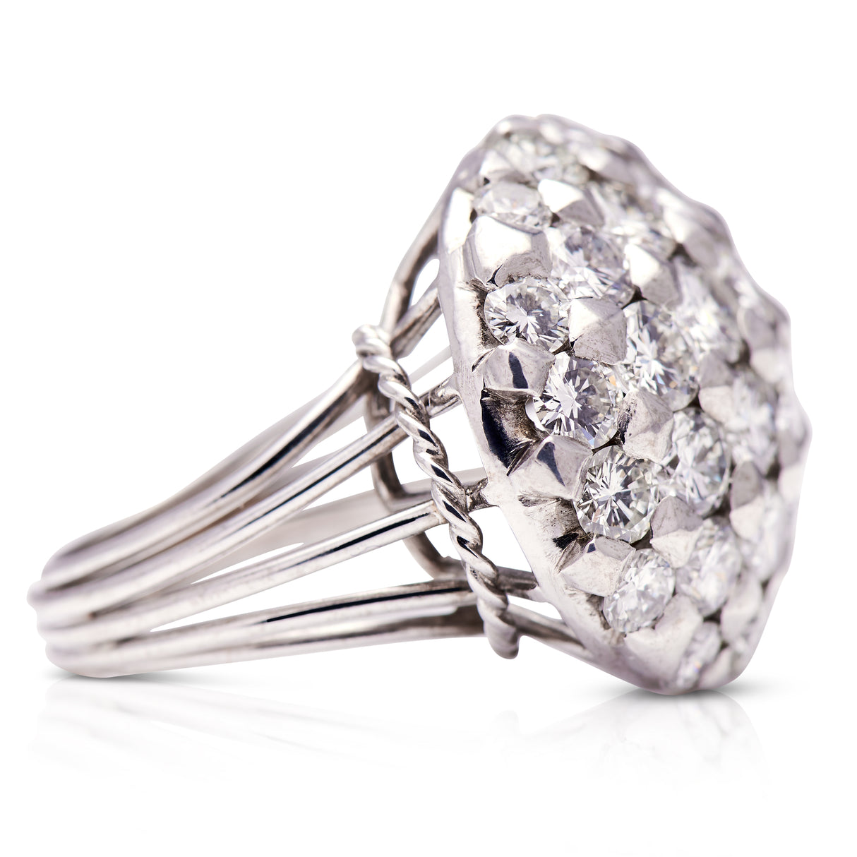 Mid century, diamond cocktail ring