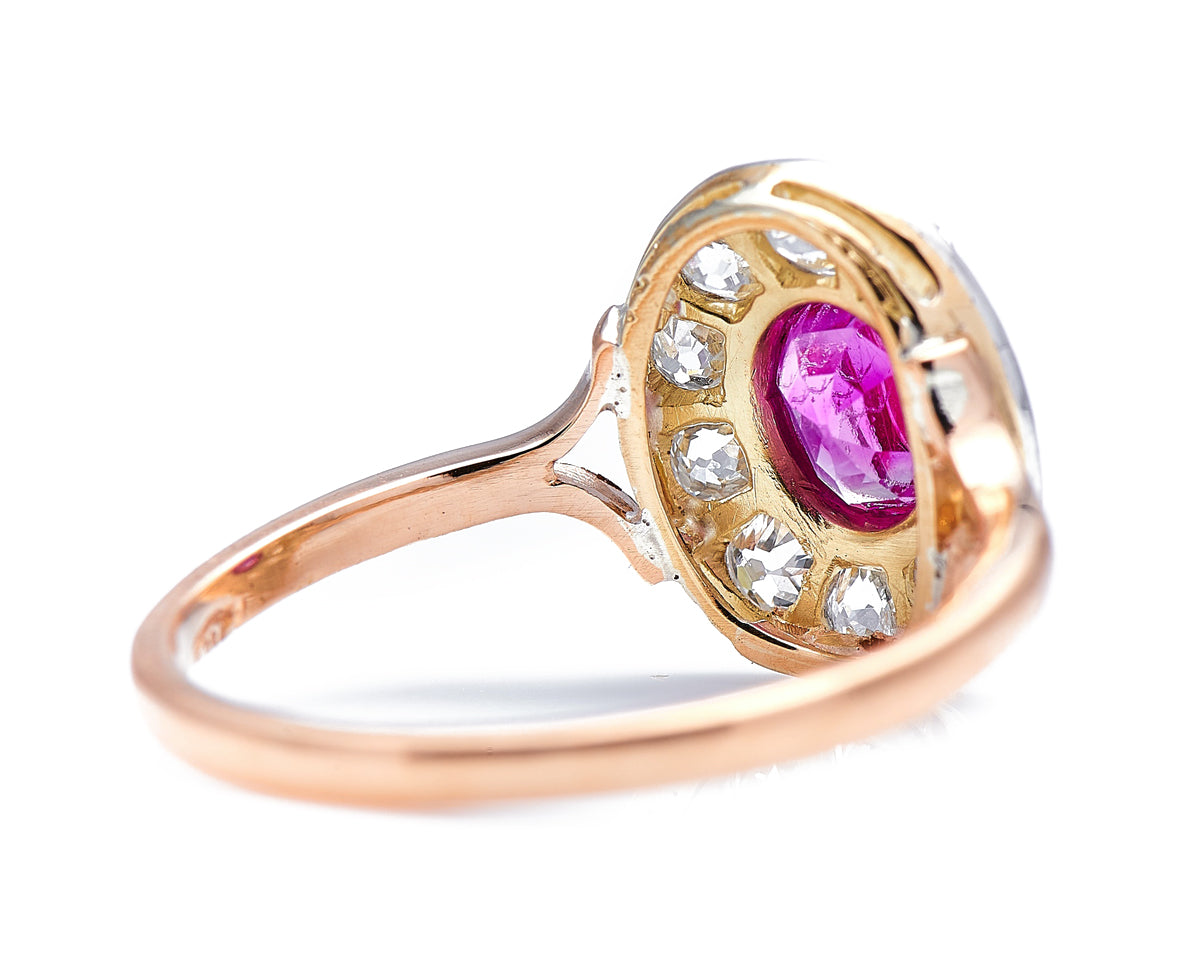 Art Deco, 18ct gold and platinum, ruby and diamond ring