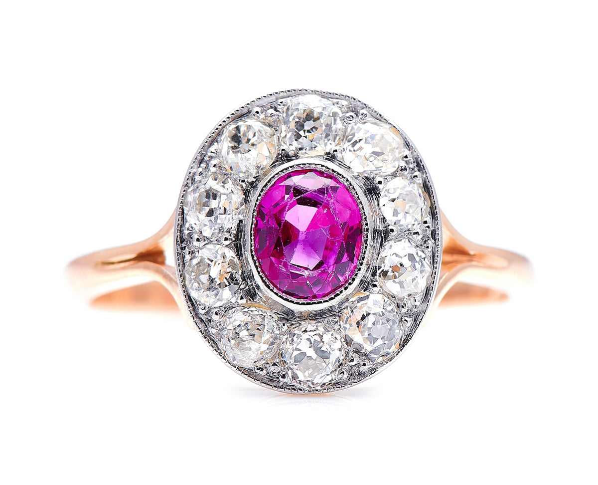 Art Deco, 18ct gold and platinum, ruby and diamond ring