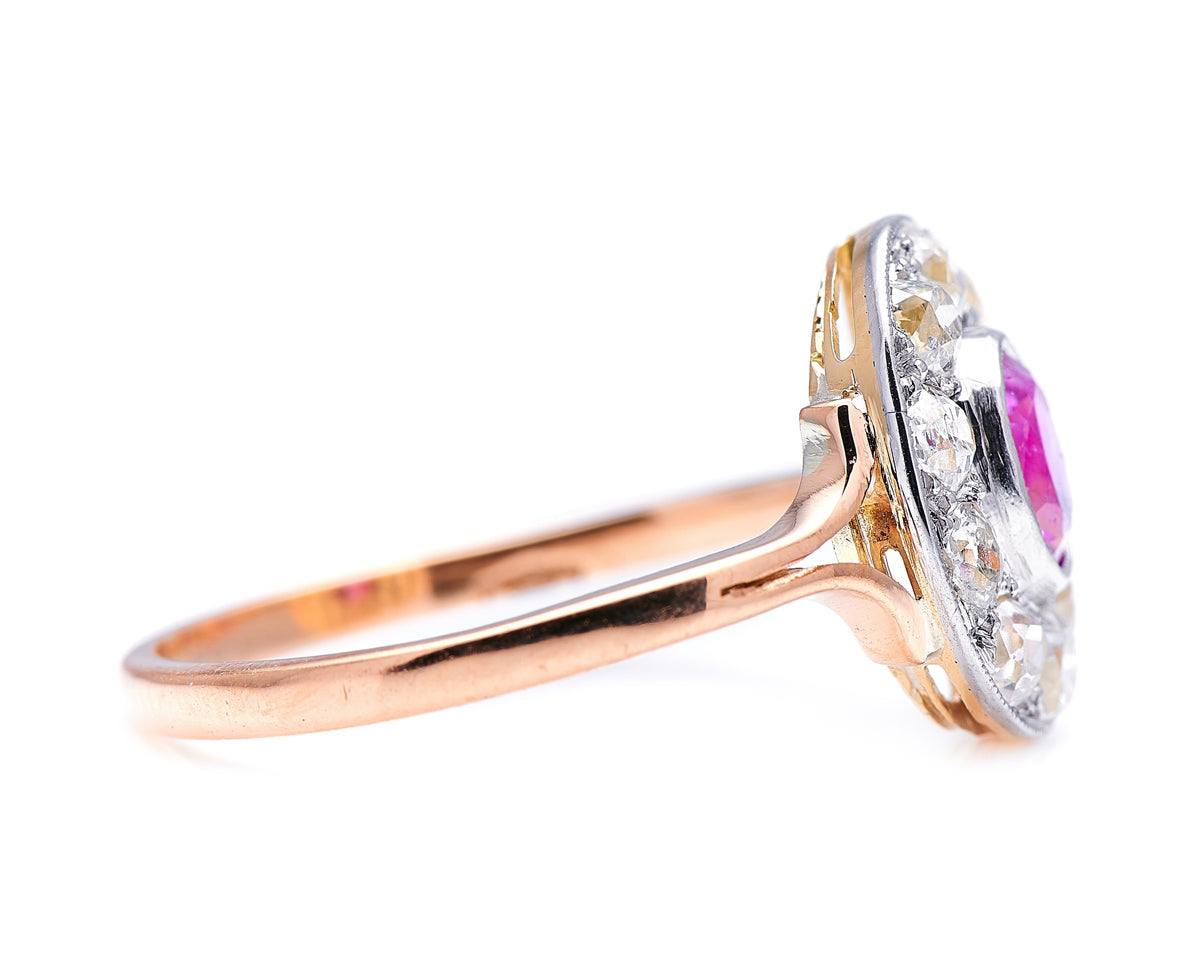 Art Deco, 18ct gold and platinum, ruby and diamond ring