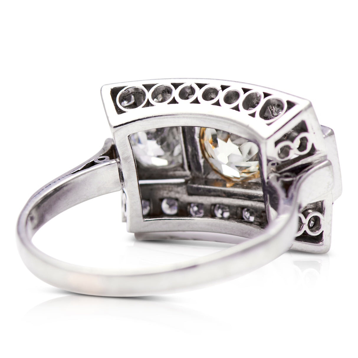 Art Deco, 1930s, platinum, diamond plaque engagement ring