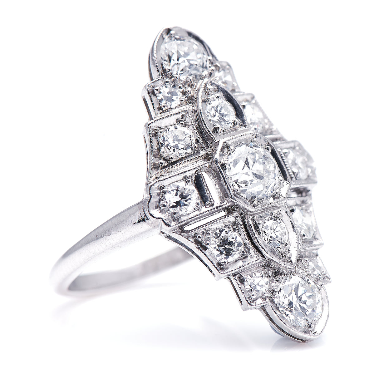 Art Deco, diamond cluster ring