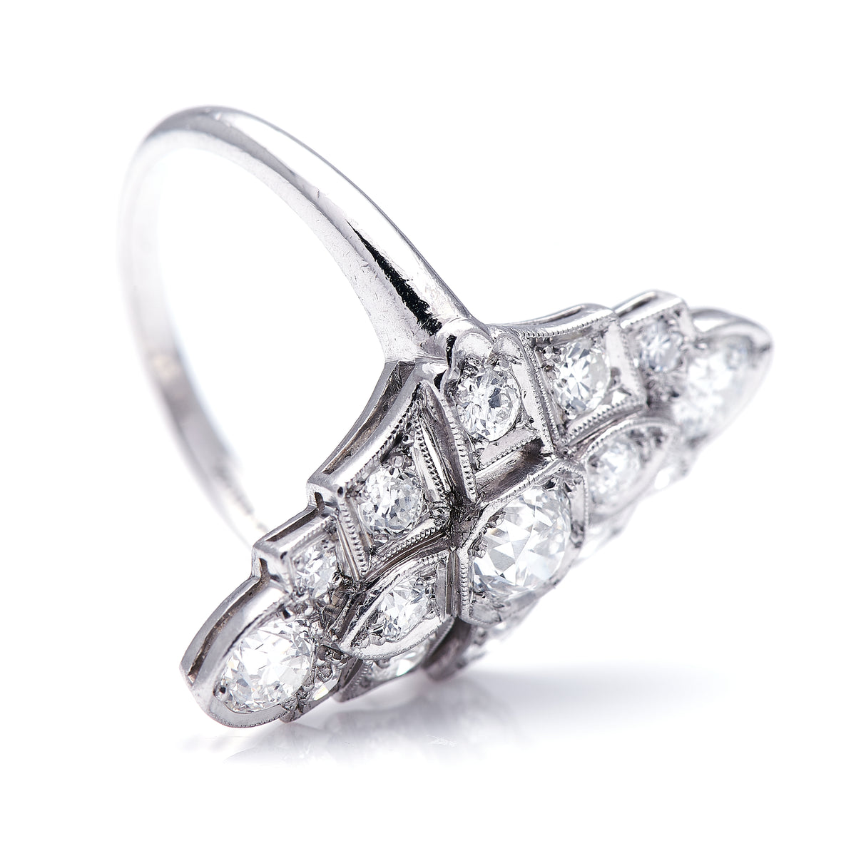Art Deco, diamond cluster ring
