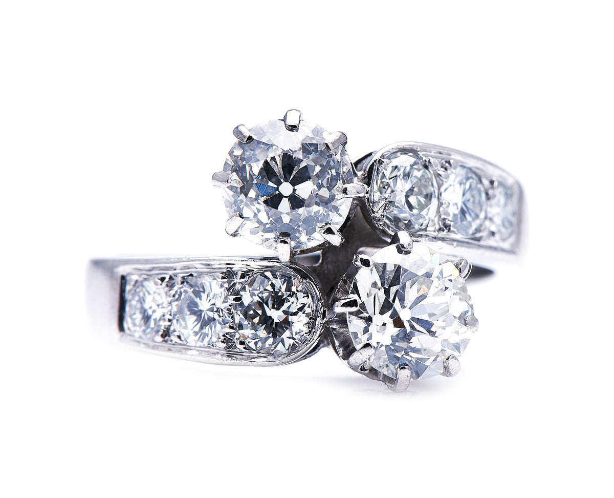 Art Deco, French, Platinum, Diamond Ring