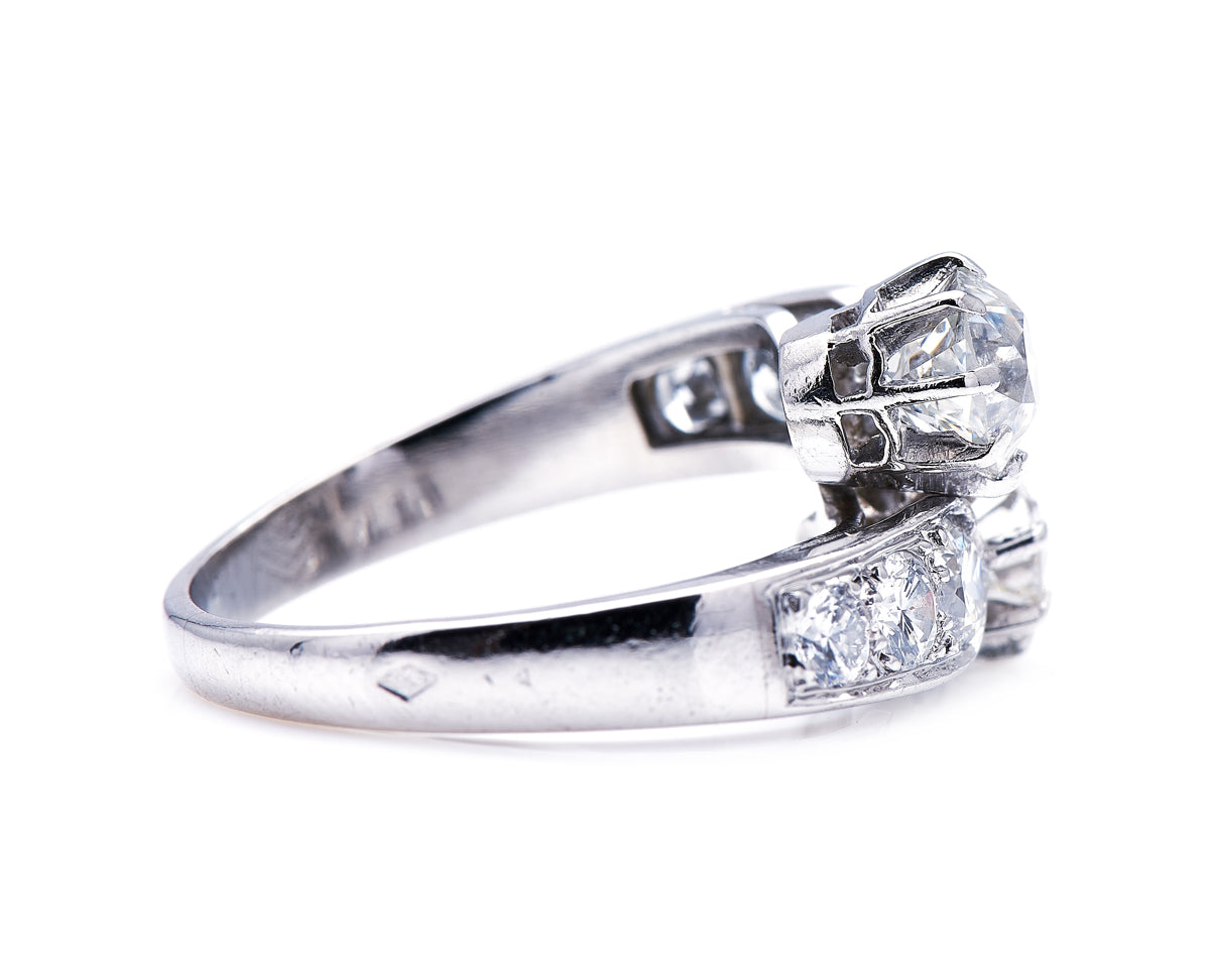 Art Deco, French, Platinum, Diamond Ring