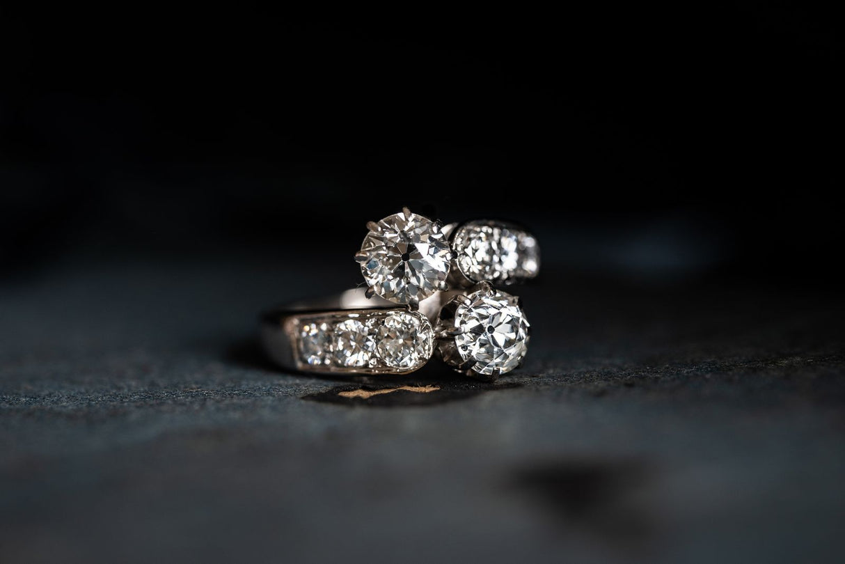 Art Deco, French, Platinum, Diamond Ring