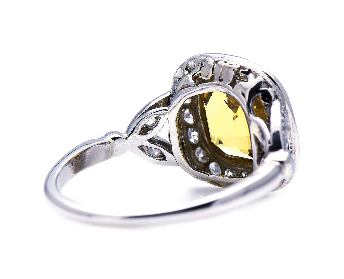 Platinum, chrysoberyl and diamond cluster ring