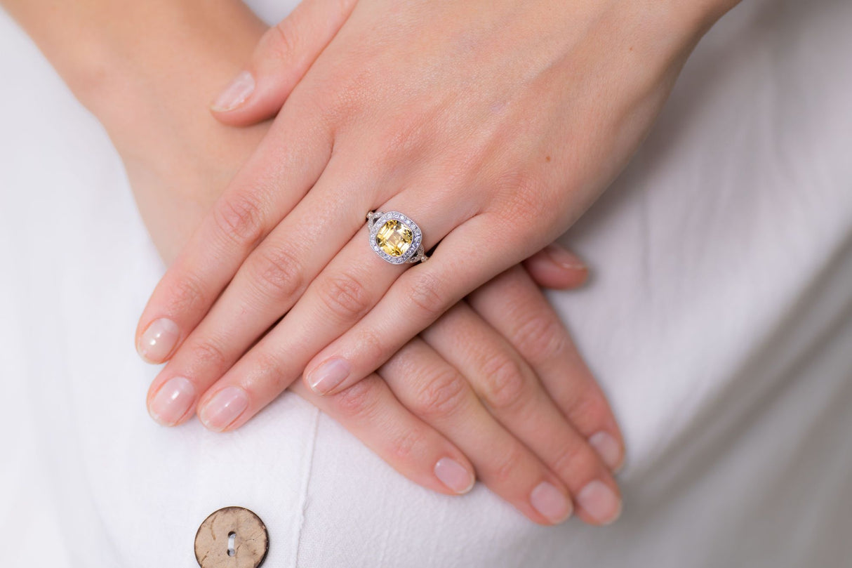 Platinum, chrysoberyl and diamond cluster ring