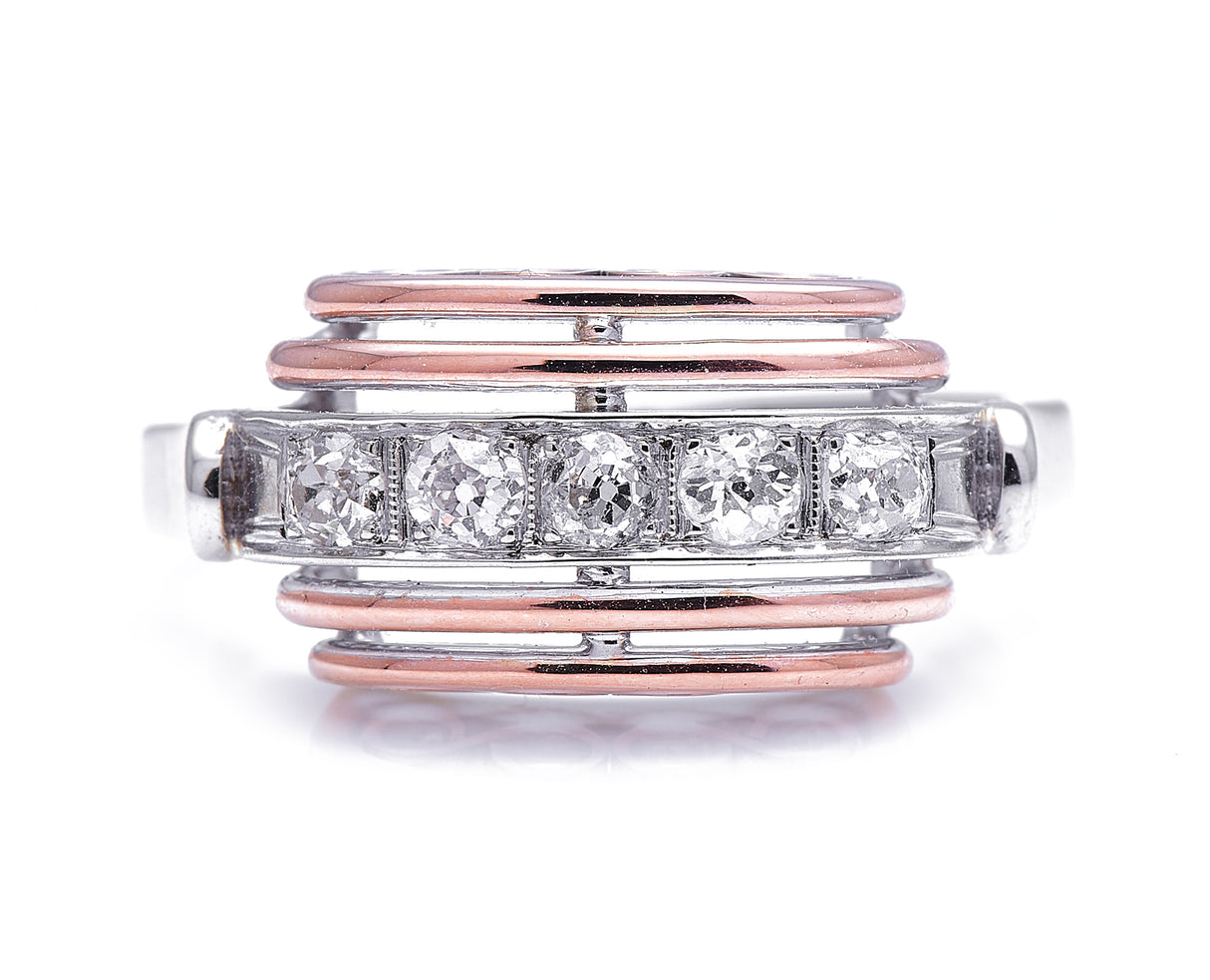 Art Deco, viennese 14ct gold, diamond ring