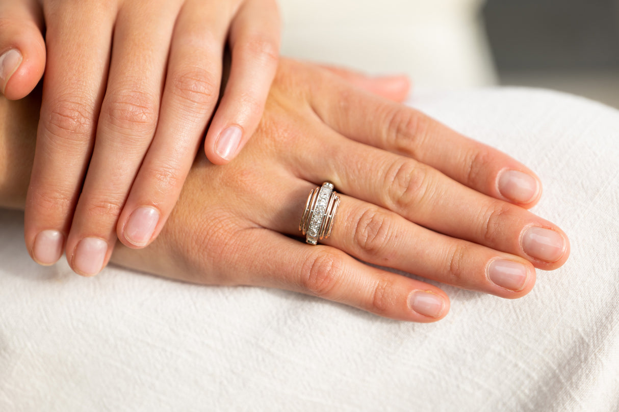 Art Deco, viennese 14ct gold, diamond ring