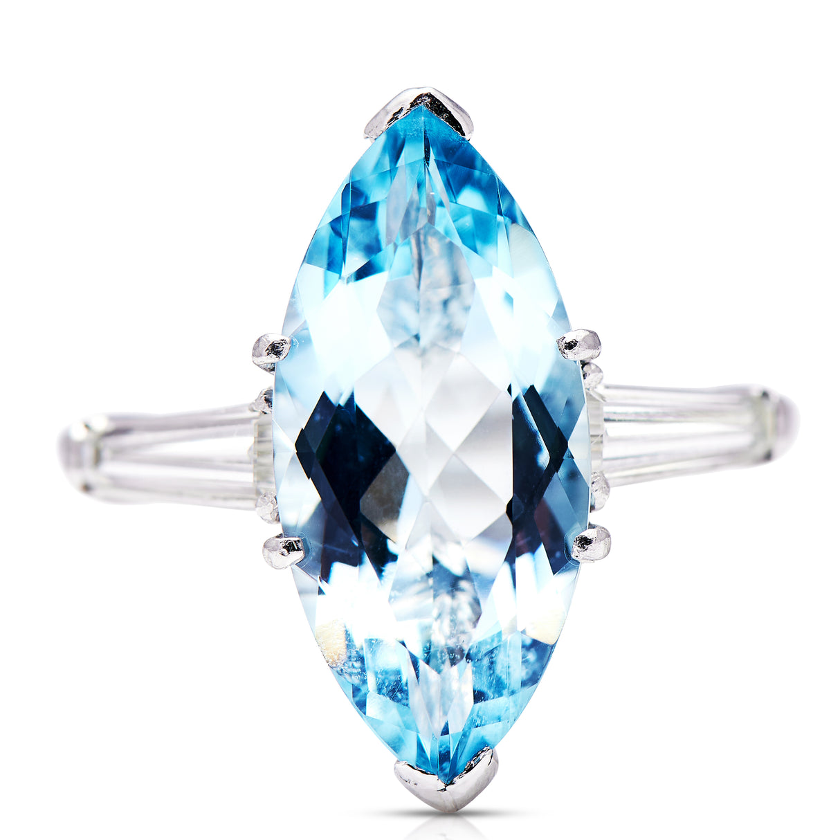 Aquamarine-Cocktail-Ring-1940s-Marquise-Diamond-Baguette-Vintage