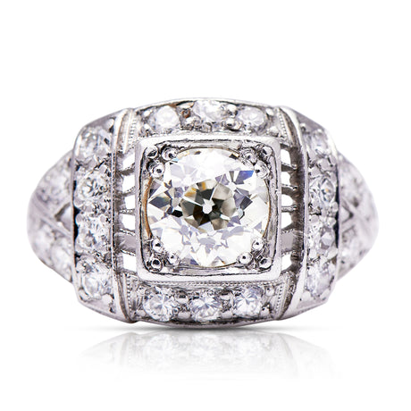 Diamonds-Engagement-Antique-Art-Deco-1920s-Geometric-Ring-Vintage