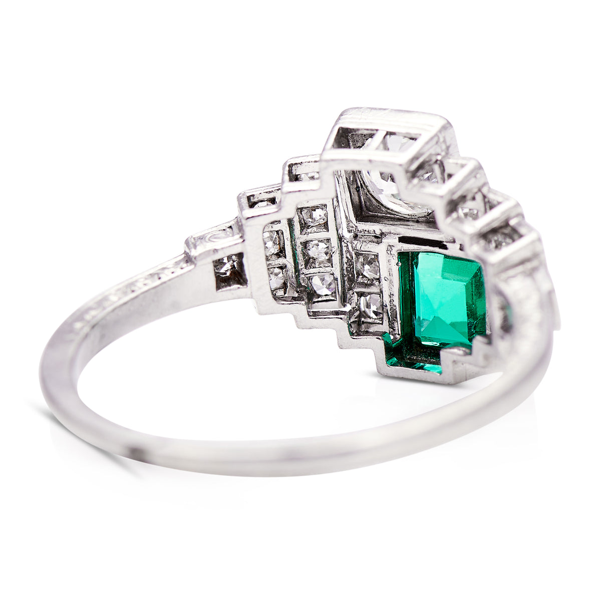 Art_Deco | German_Ring | 14ct_White_Gold | Emerald_and_Diamond Ring | Vintage_Engagement_Rings | Antique_Engagement_Ring | Antique_Rings | Vintage_Rings | Emerald | Emerald_rings | Emeraldring. Emerald and diamond rings. Emerald engagement ring. Emerald engagement rings. Emerald and diamond engagement ring. Emerald and diamond engagement rings. Platinum emerald ring. Antique emerald ring.