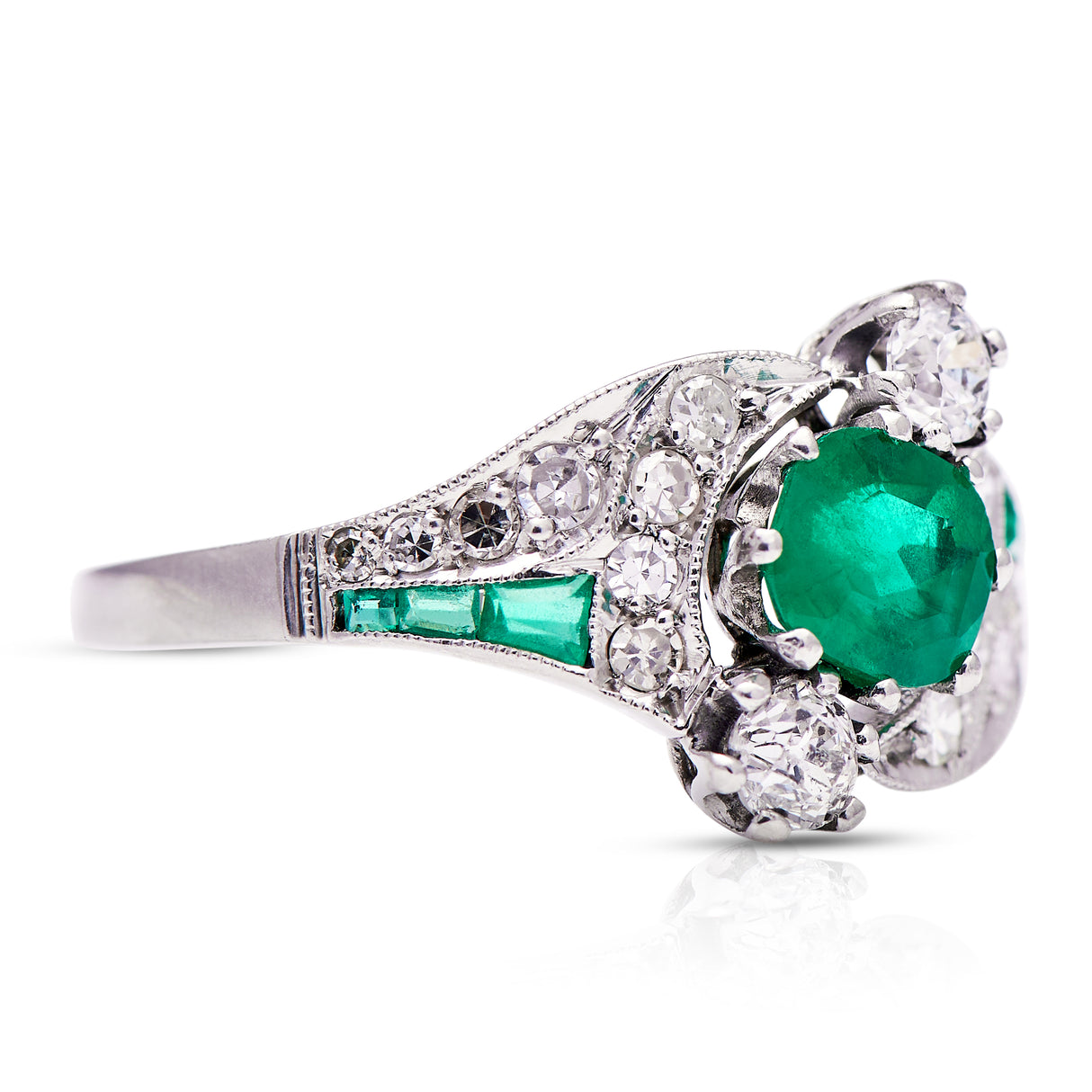 Art Deco, Platinum, Emerald and Diamond Ring | Vintage Engagement Rings | Antique Engagement Ring | Antique Rings | Vintage Rings Emerald collection Emerald rings. Emerald ring. Emerald and diamond rings. Emerald engagement ring. Emerald engagement rings. Emerald and diamond engagement ring. Emerald and diamond engagement rings. Platinum emerald ring. Antique emerald ring.