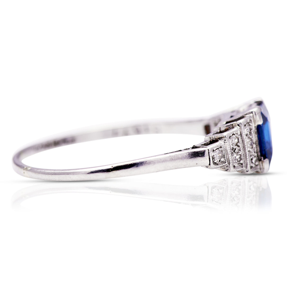 Art Deco, platinum, sapphire and diamond ring