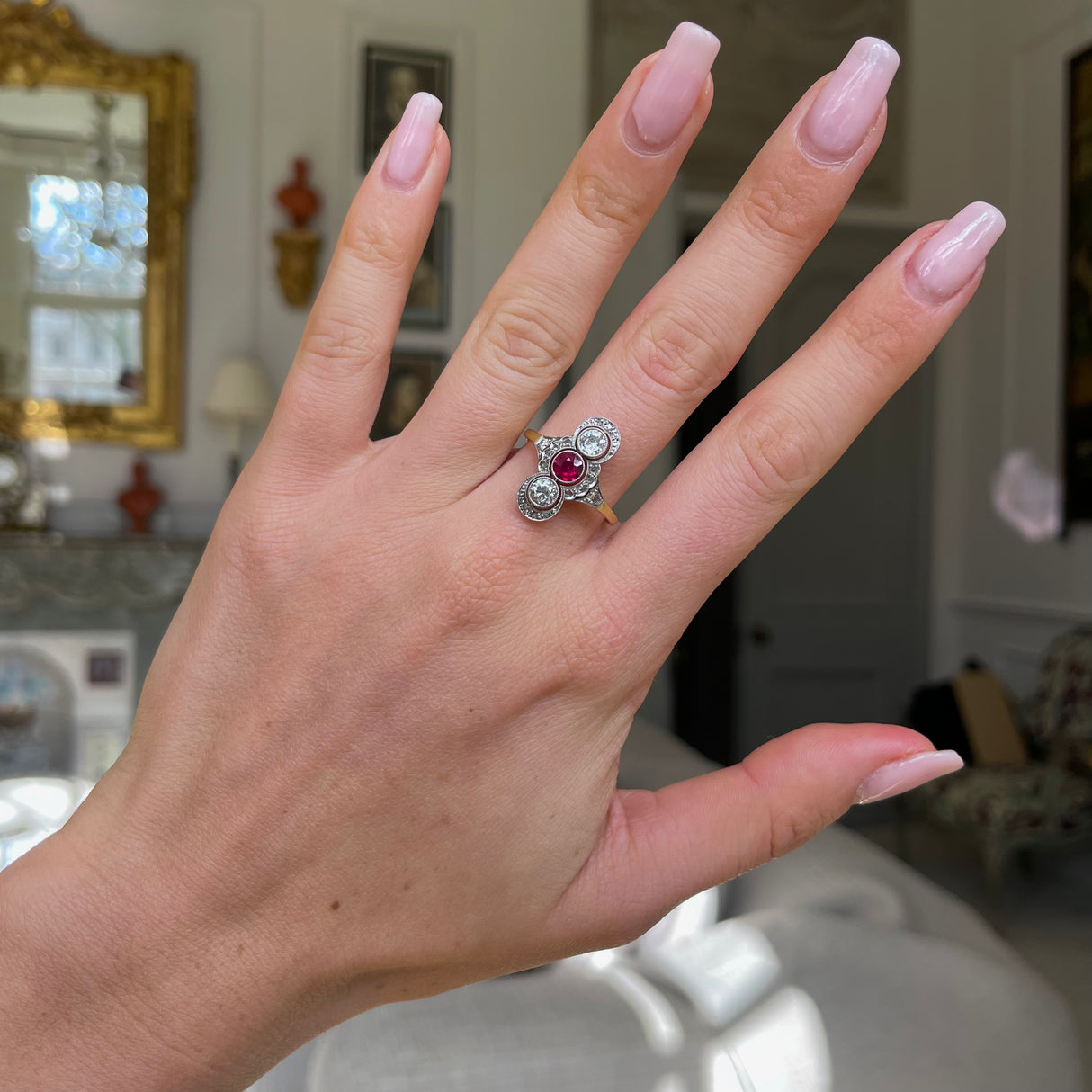 Antique, Belle Époque ruby & diamond ring