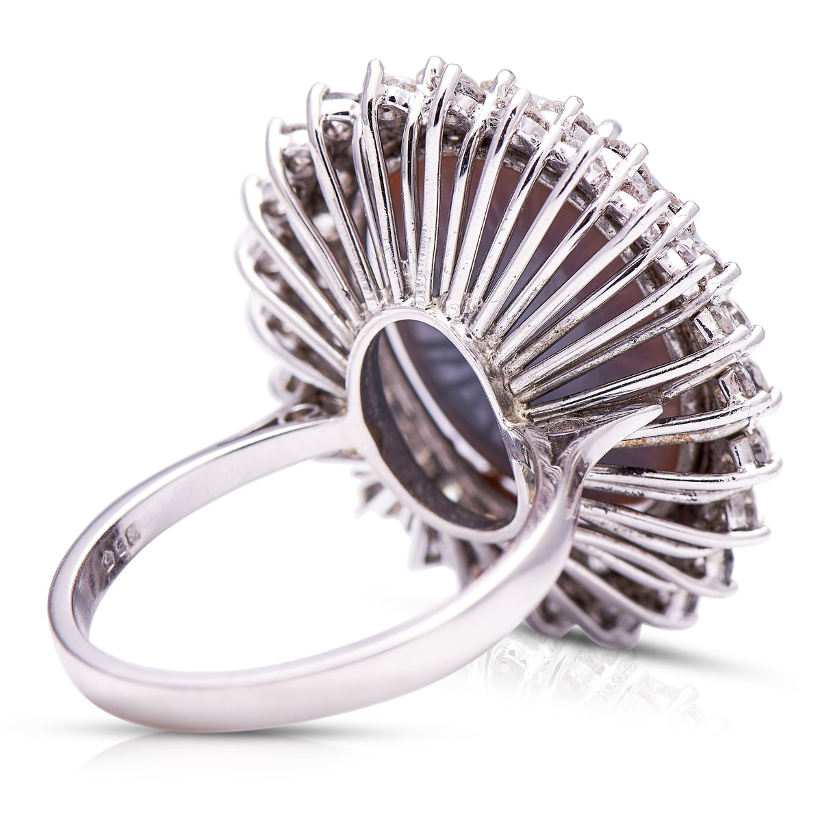 Vintage | large opal and diamond cocktail ring