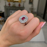 Art Deco, platinum, ruby & diamond ring