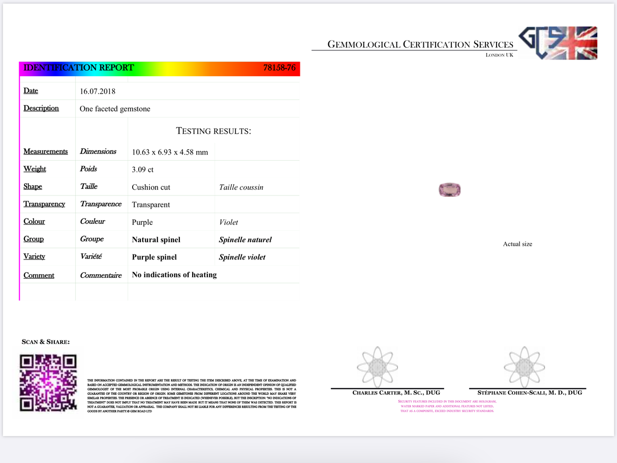 Mid century, 1960s, 18ct white gold, spinel and diamond cluster ring