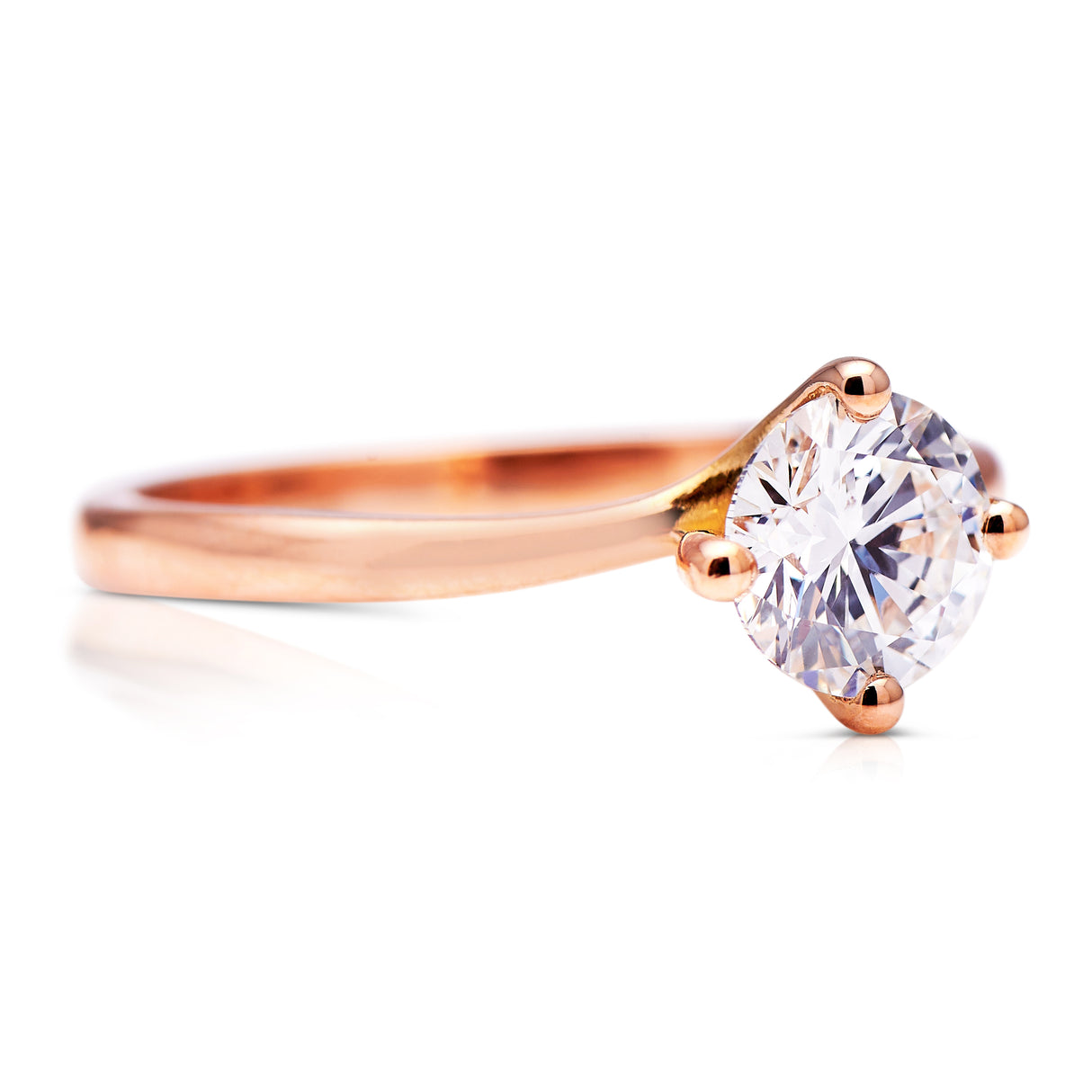 Vintage | 18ct rose gold, diamond engagement ring