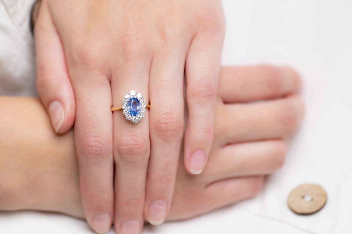 Edwardian, 18ct Gold, Platinum, Sapphire and Diamond Ring