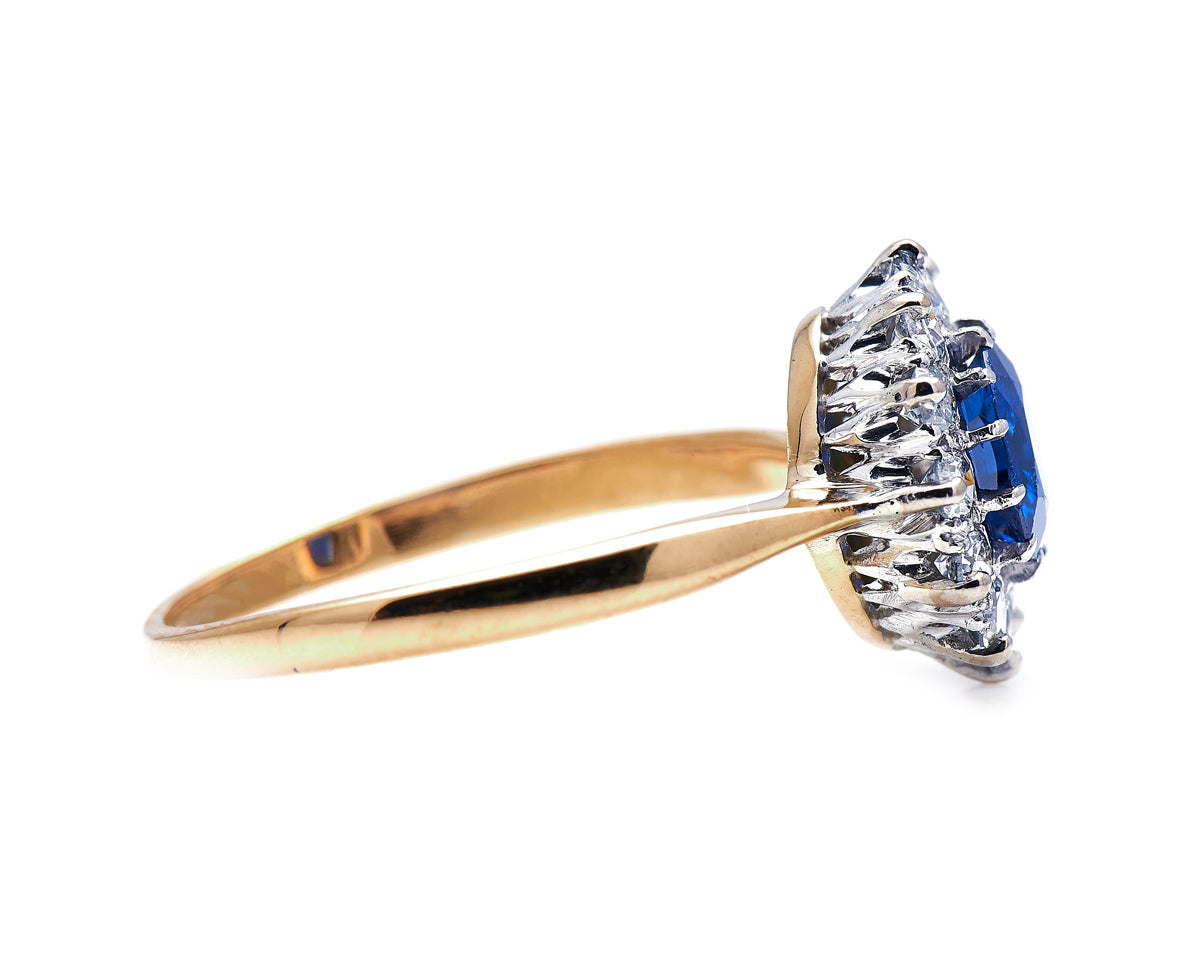 Sapphire and Diamond Ring. Antique Ring Boutique | Vintage Jewelry |Untreated Gemstone Rings | Antique Engagement Rings | Art Deco Rings | Antique Rings | Antique Jewellery Company