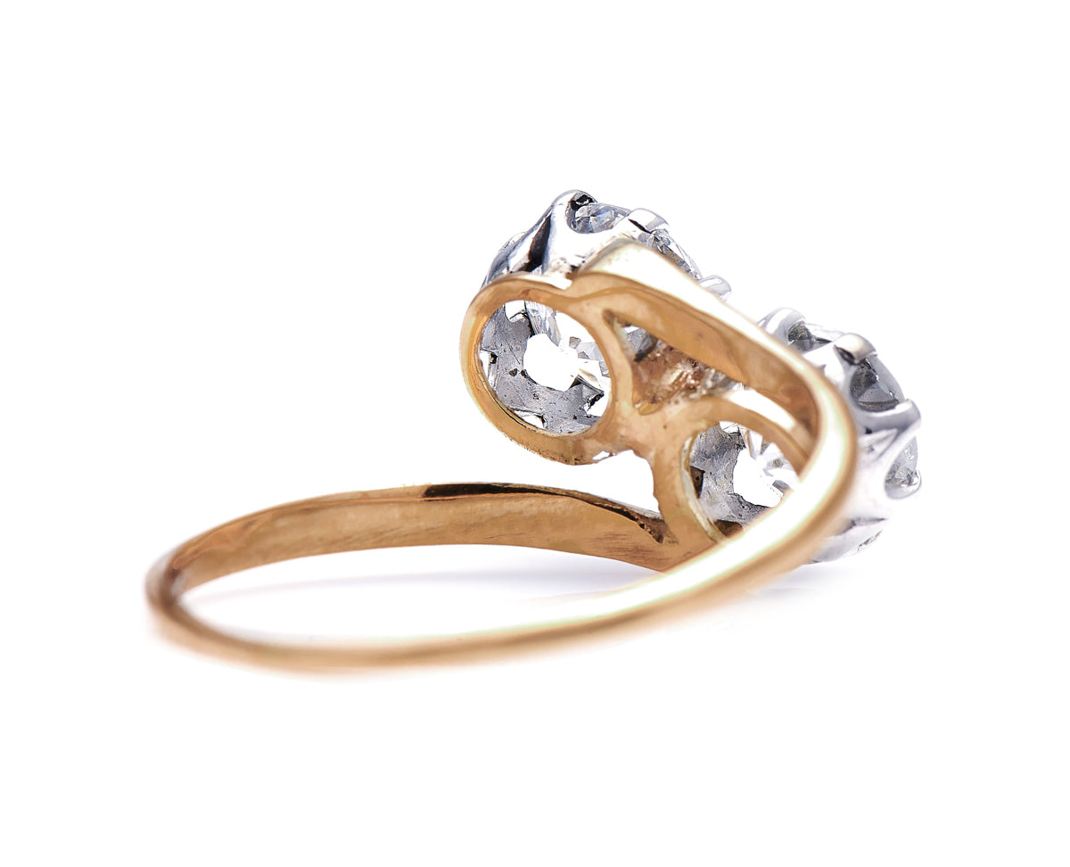Edwardian, 18ct gold, 'toi et moi' diamond ring
