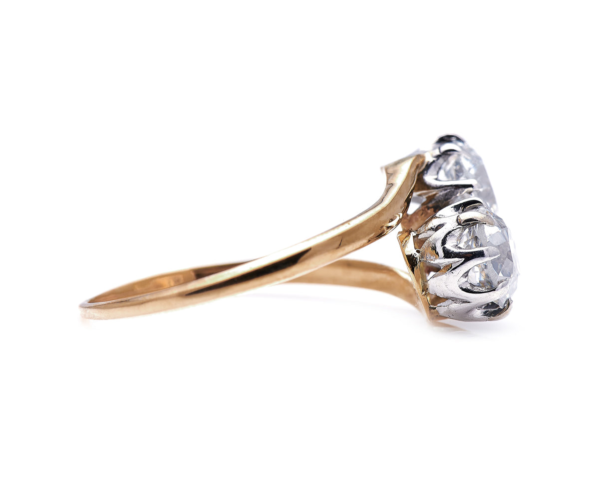 Edwardian, 18ct gold, 'toi et moi' diamond ring