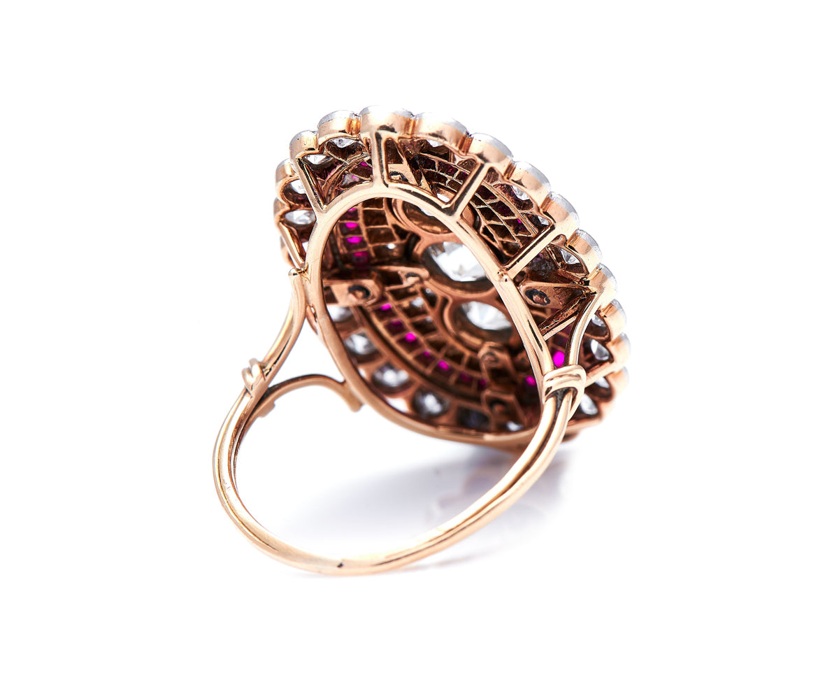 Edwardian, 18ct gold and platinum, ruby and diamond ring