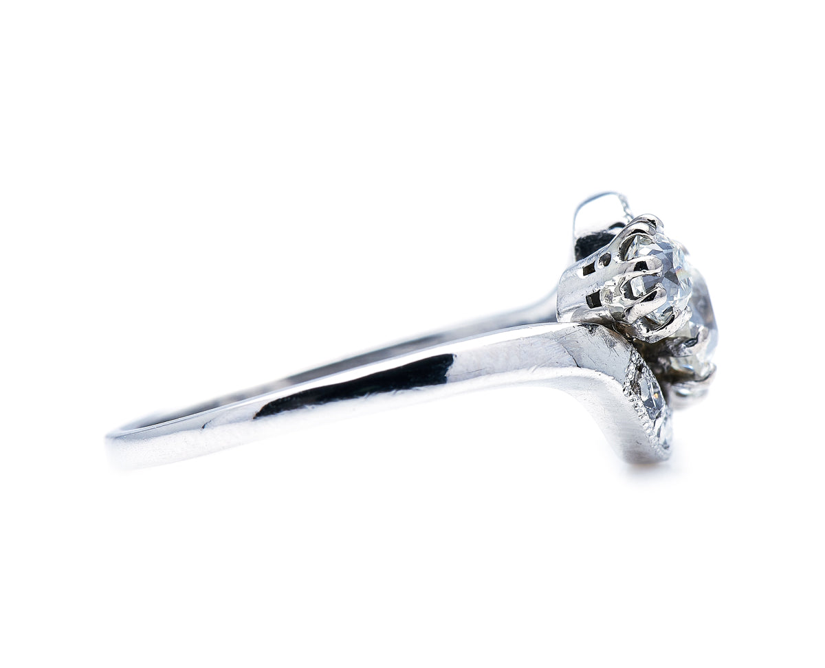 Edwardian, 18ct white gold, diamond twist ring