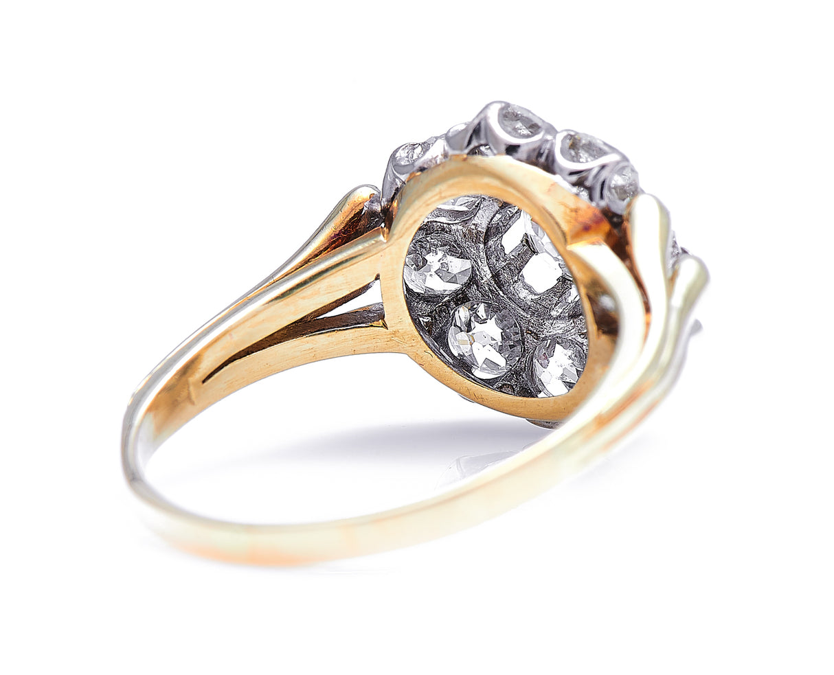 Edwardian, Austrian, 14ct gold, diamond cluster ring