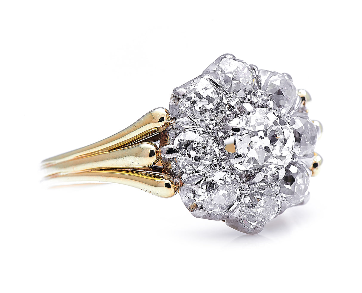 Edwardian, Austrian, 14ct gold, diamond cluster ring