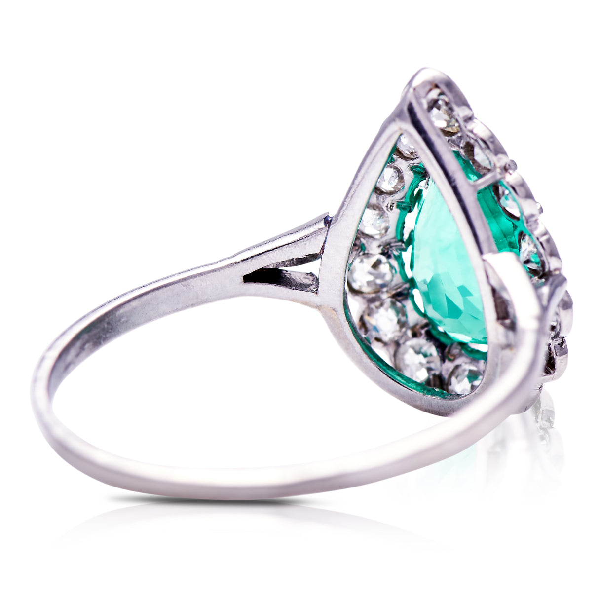 Emerald_Diamond_Antique_Vintage_Engagement_Rings_Ring_Colombian | Art Deco, Platinum, Colombian Emerald and Diamond Ring