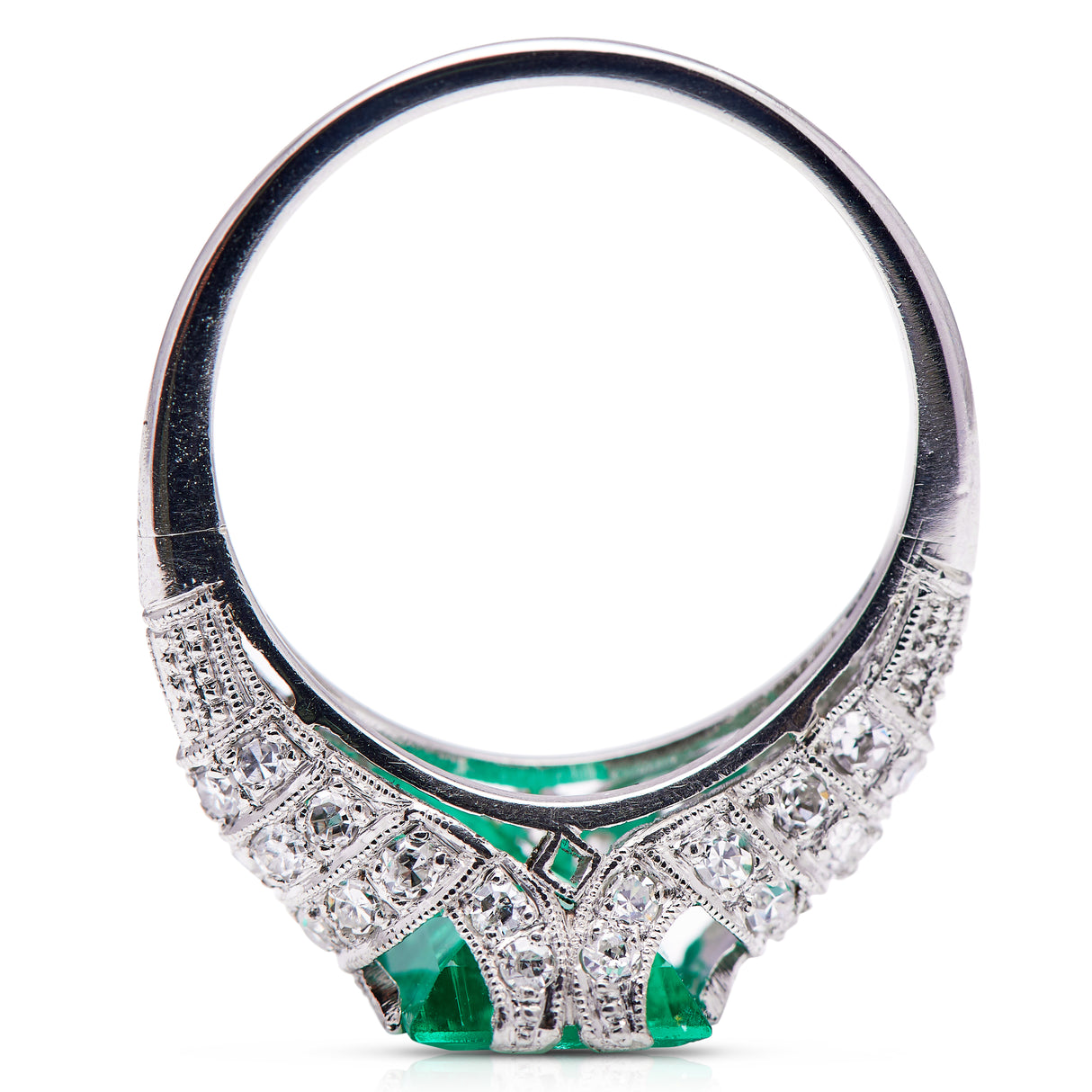 Art Deco, emerald & diamond ring