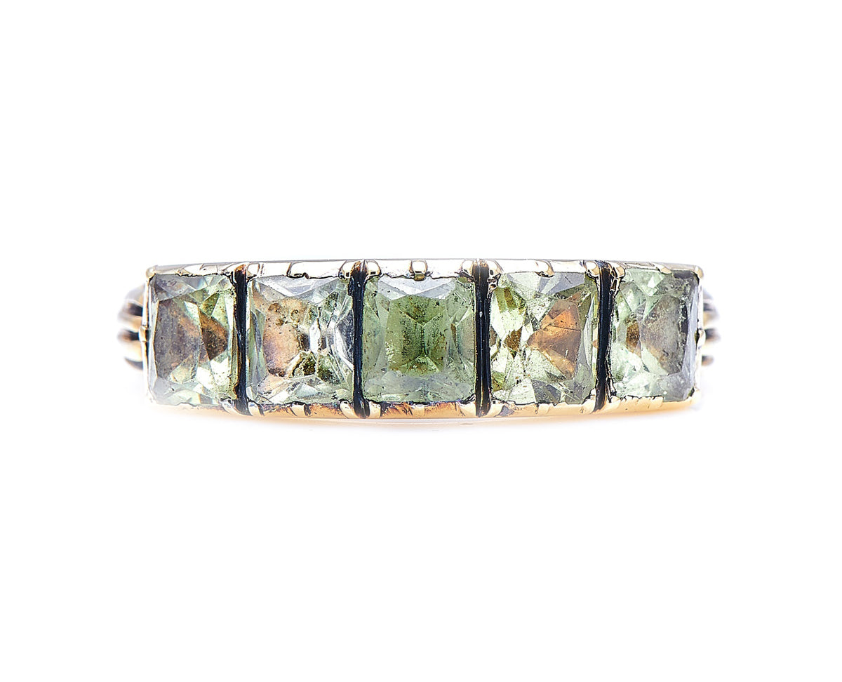 Georgian, gold, chrysoberyl five-stone ring