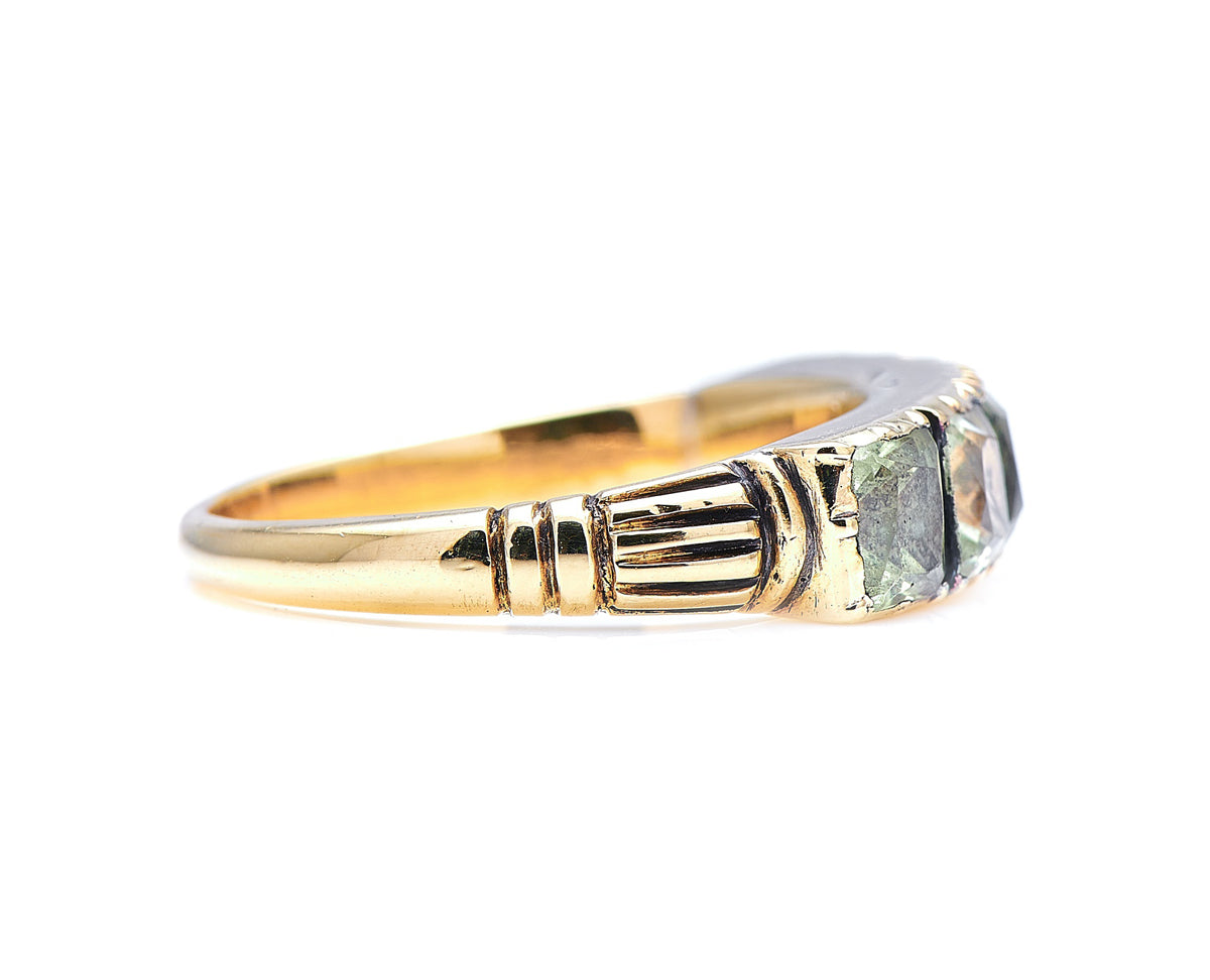 Georgian, gold, chrysoberyl five-stone ring