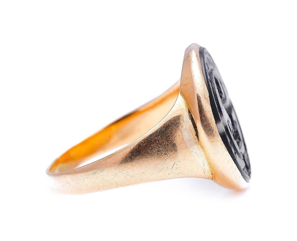 Georgian, 18ct gold, onyx intaglio ring