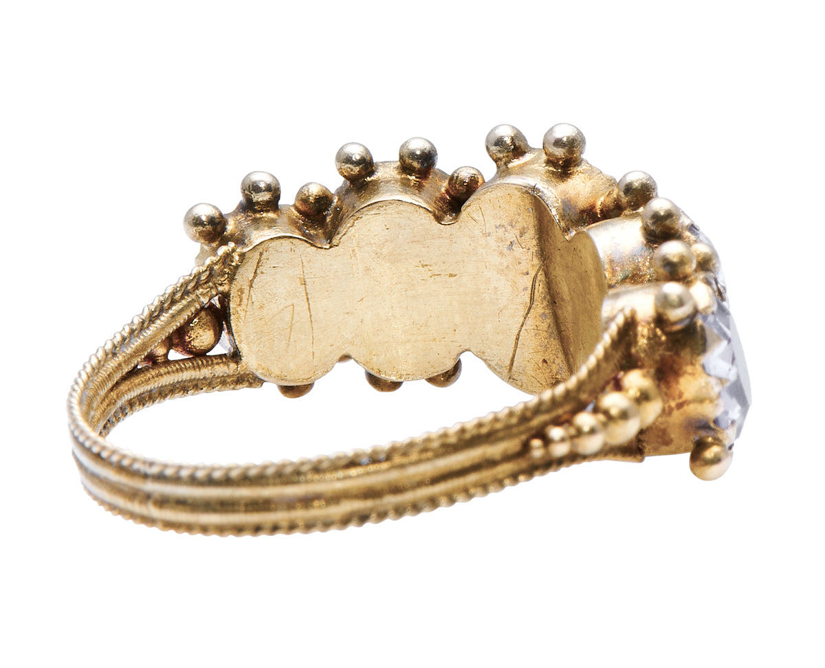 Reserved. Georgian, 18ct Gold, Pink Rock Crystal Five-Stone Ring | Antique Rings | Antique Ring Boutique | Vintage Engagement Rings | Antique Engagement Rings