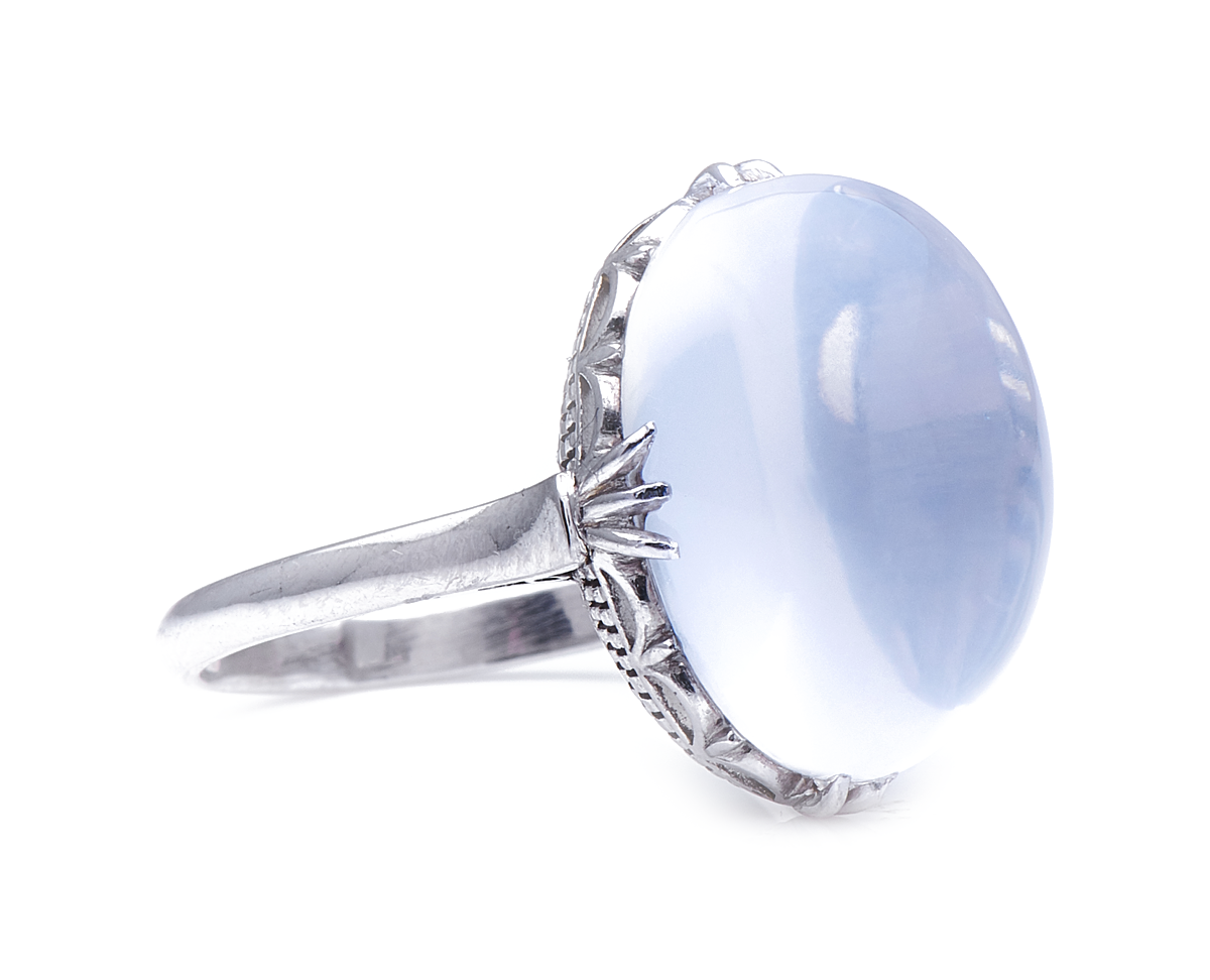 Antique_Rings | Vintage_rings | Antique Engagement Rings | Antique Ring Boutique | Vintage Engagement Rings | Antique Engagement Rings | Antique Jewellery company | Vintage Jewellery Mid Century, 1950’s, 18ct White Gold, Moonstone Ring