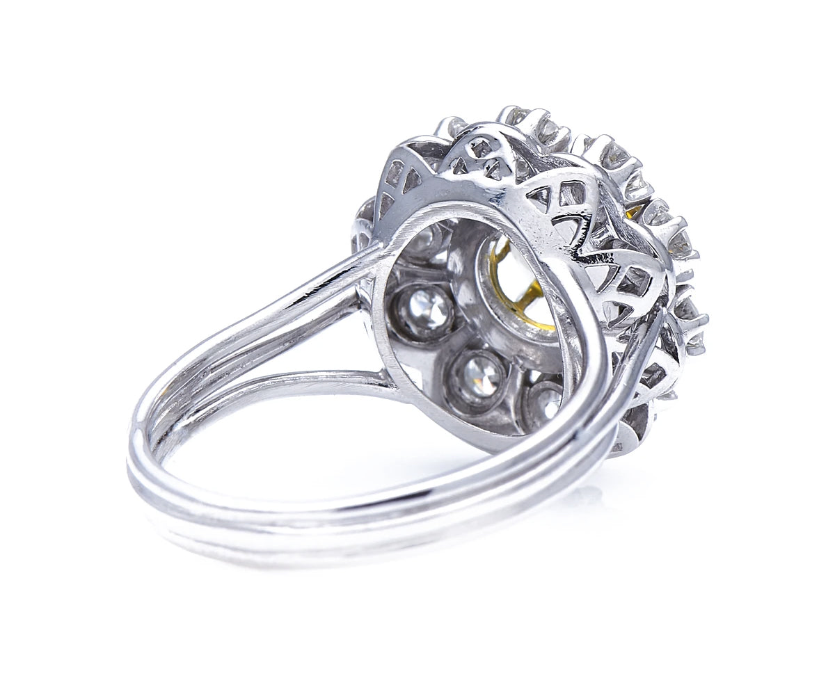 Platinum, chrysoberyl and diamond cluster ring